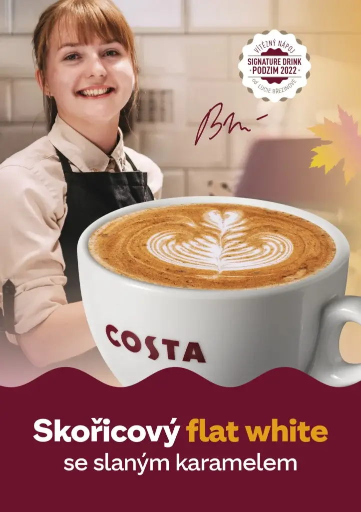 Skořicový flat white naruby