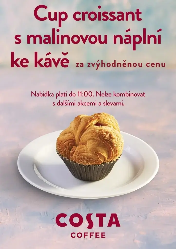 Začněte den sladce s Cup croissantem s malinovou náplní