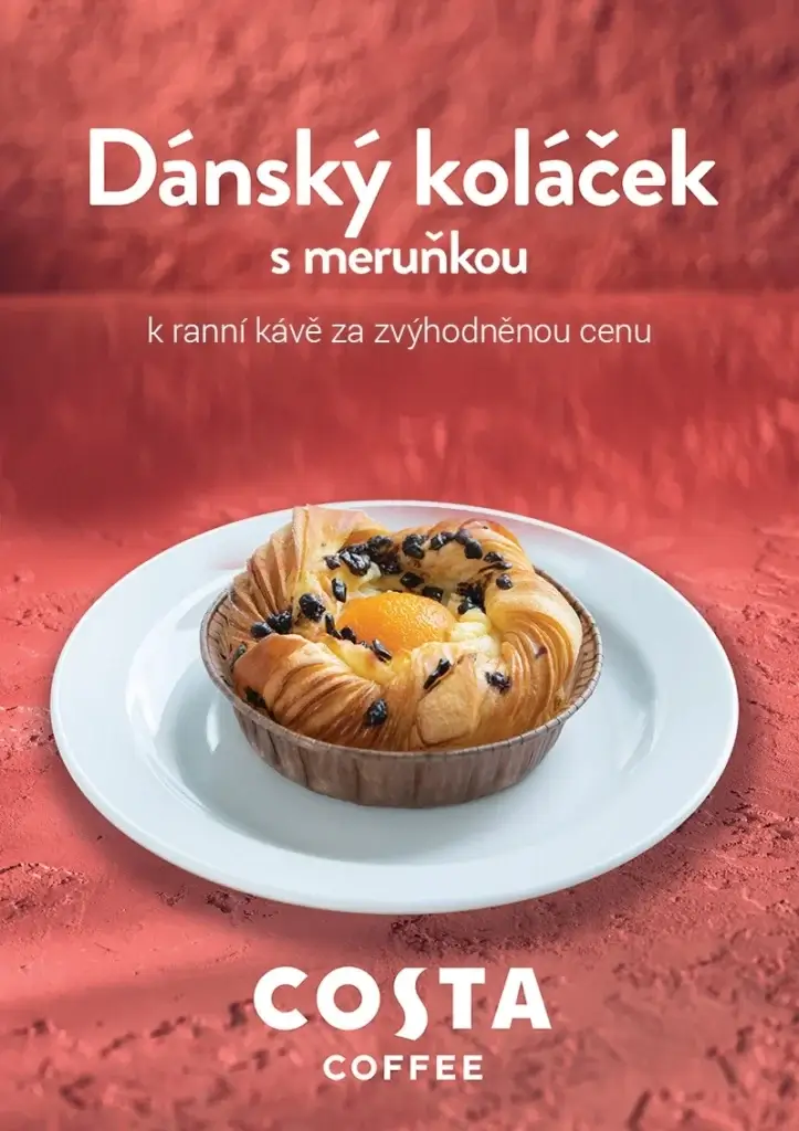 Dánská snídaně: koláček s meruňkou